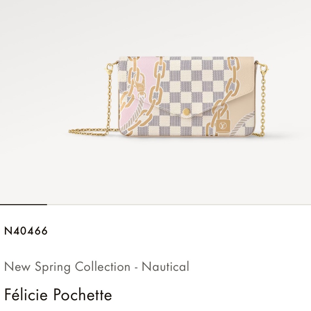 Louis Vuitton Félicie Pochette in Blue and Cream